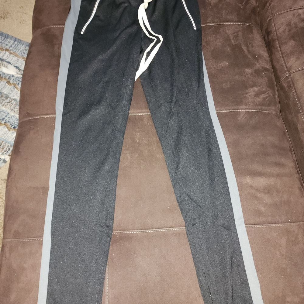 Men's Black With Gray Stripe Joggers